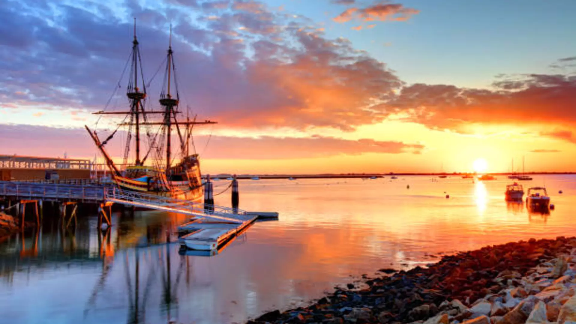 Plymouth Waterfront at Sunset
